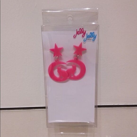 Neon moon star earrings - Picture 2 of 2